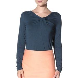 Cullen Women's Twist Neck Top in Deep Teal